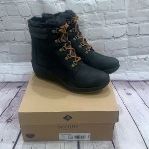 Brand New Sperry Luca Peak Black Boots Size 8